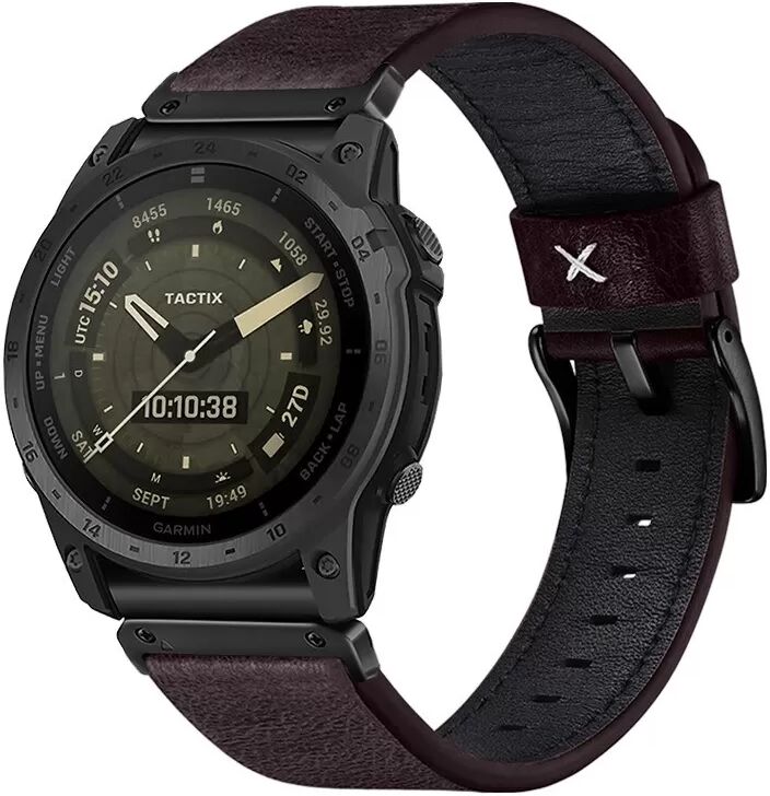 INF Premium Lederarmband Kompatibel mit Garmin Fenix 8/Fenix 7X/Fenix 3 – Stilvoll & Bequem Braun 22 mm