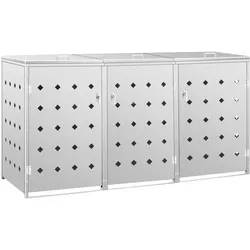vidaXL Mülltonnenbox für 3 Tonnen 240 L Edelstahl