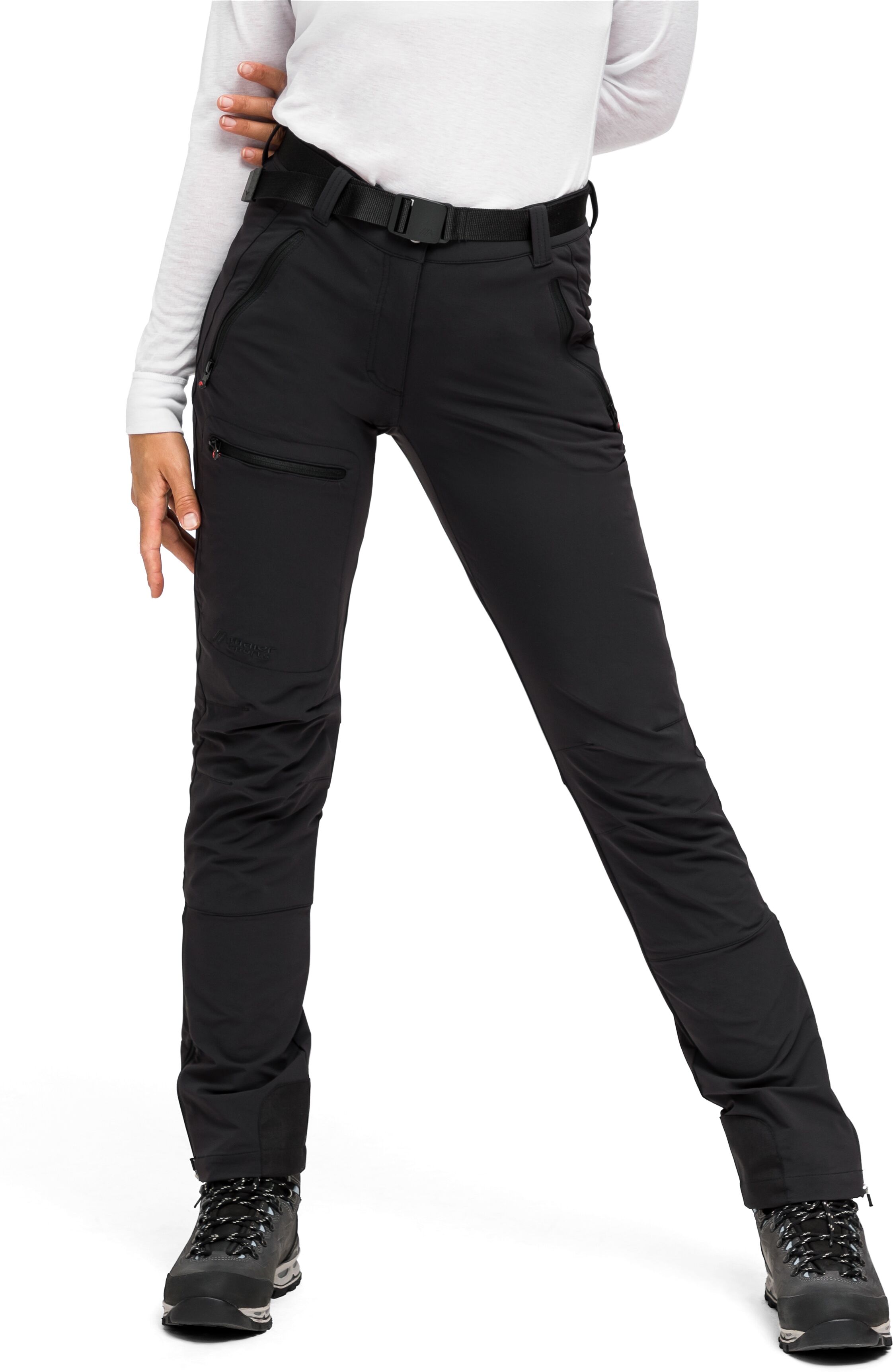 Funktionshose MAIER SPORTS "Lana", Damen, Gr. 76, Langgrössen, schwarz, 91% Polyamid, 9% Elasthan, Hosen Funktionshose, Damen Outdoorhose, Hose mit 3 geräumigen Taschen, Wanderhose schwarz 76, Langgrössen