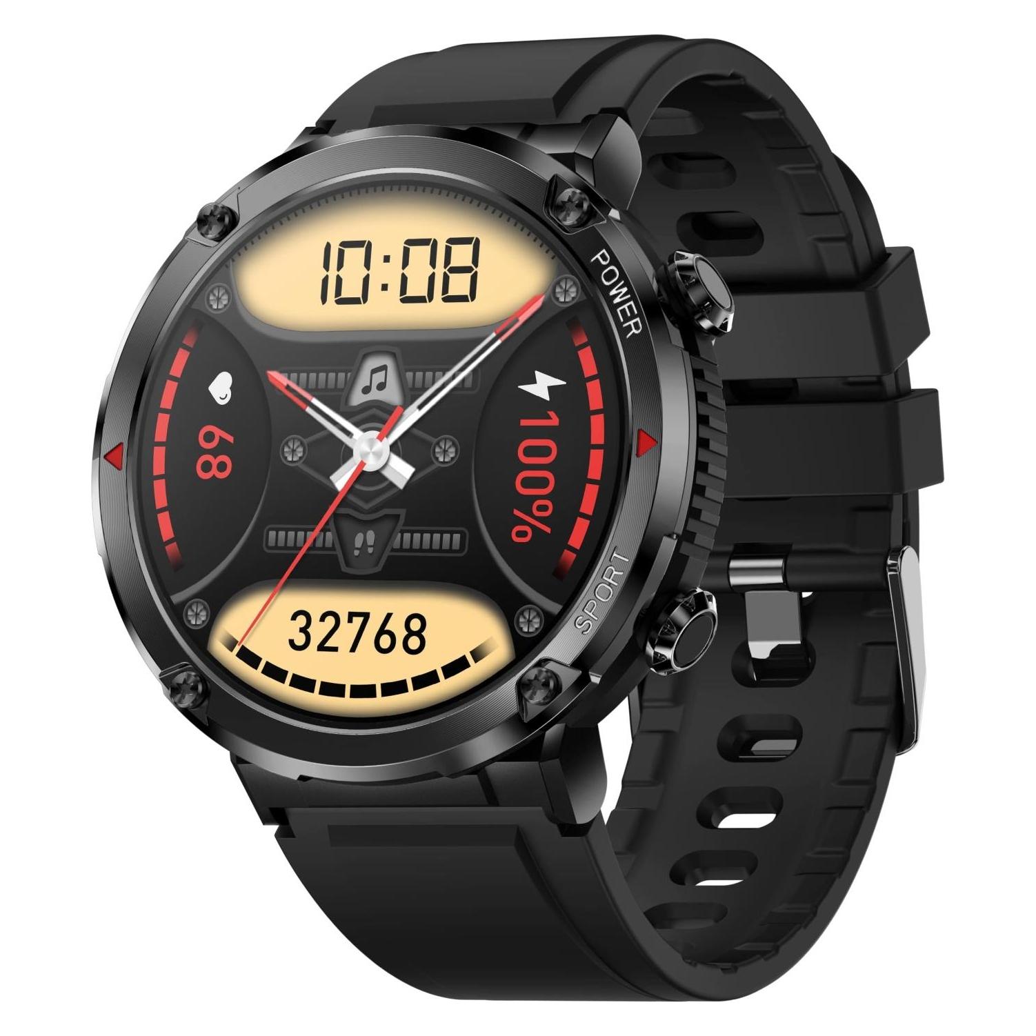 Gravity GT21-1+ Smartwatch, schwarzes Silikonarmband (Kunststoff, Schwarz, ohne SIM) (49750084)