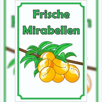 HB-Druck Frische Mirabellen Aufkleber Hochkant A6 (105x148mm)
