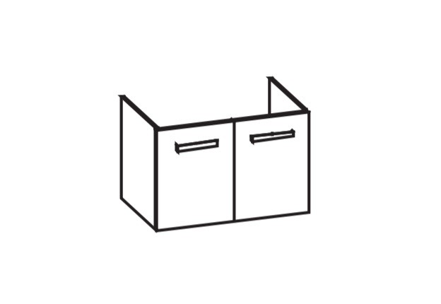 Artiqua 412 Waschtischunterschrank für Daylight K0727, Anthrazit Glanz, 412-WU2T-I01-7065-51 412-WU2T-I01-7065-51