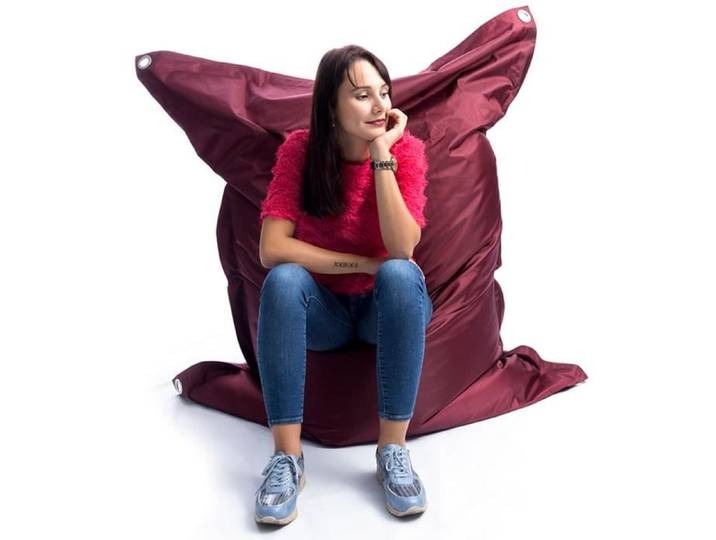 Pouf Géant Extérieur - BiG52 IRON RAW - Prune - Tissu Outdoor - Taille XXXL 140 X 75 cm