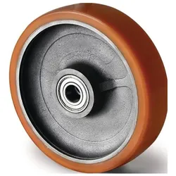 Tecwerk, Möbelrollen, Ersatzrad Rad-Ø 200 mm Tragfähigkeit 1000 kg Polyurethan/Guss Nabenlänge 60 mm