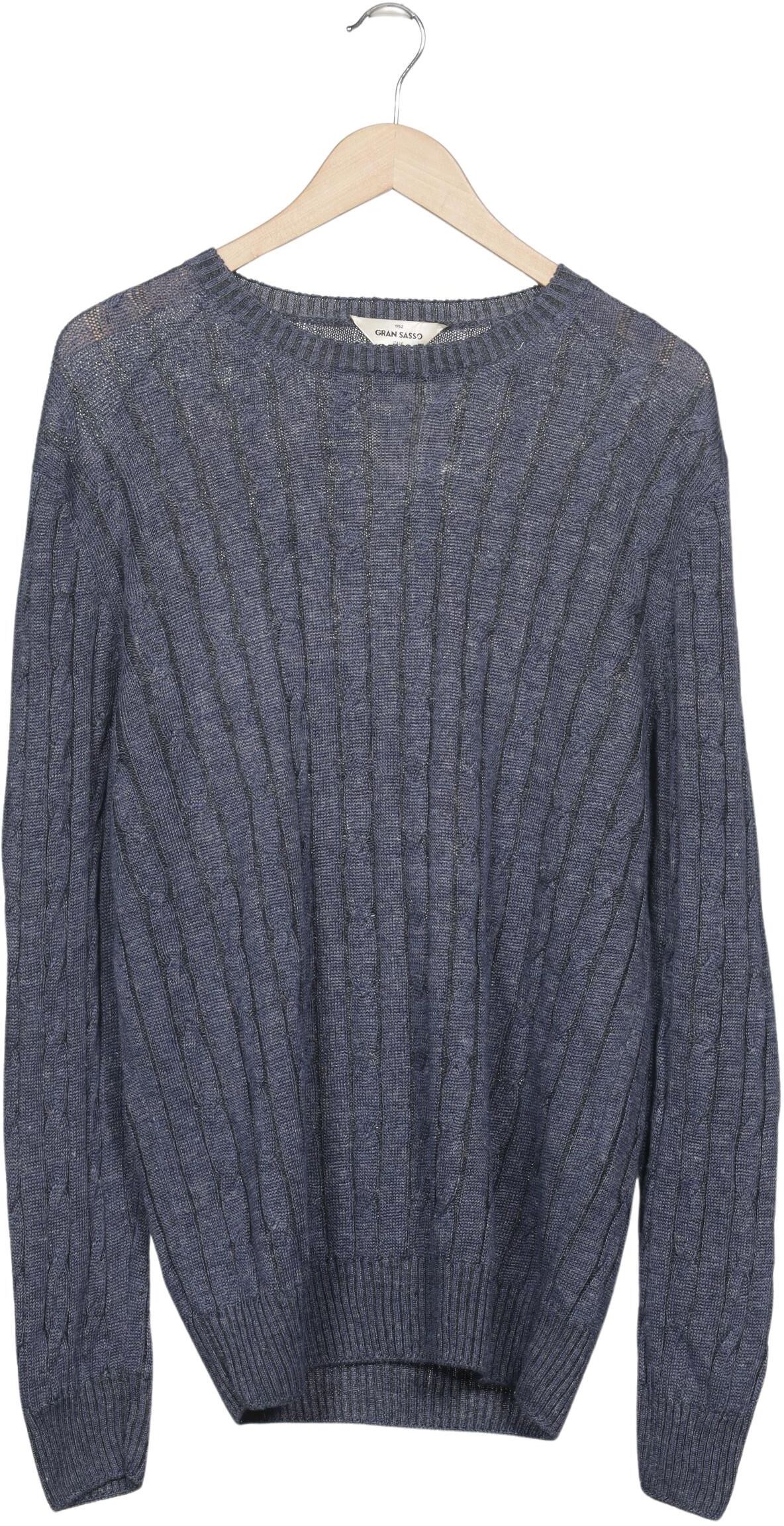 Gran Sasso Herren Pullover, Blau, Gr. EU 52, Leinen - Second Hand