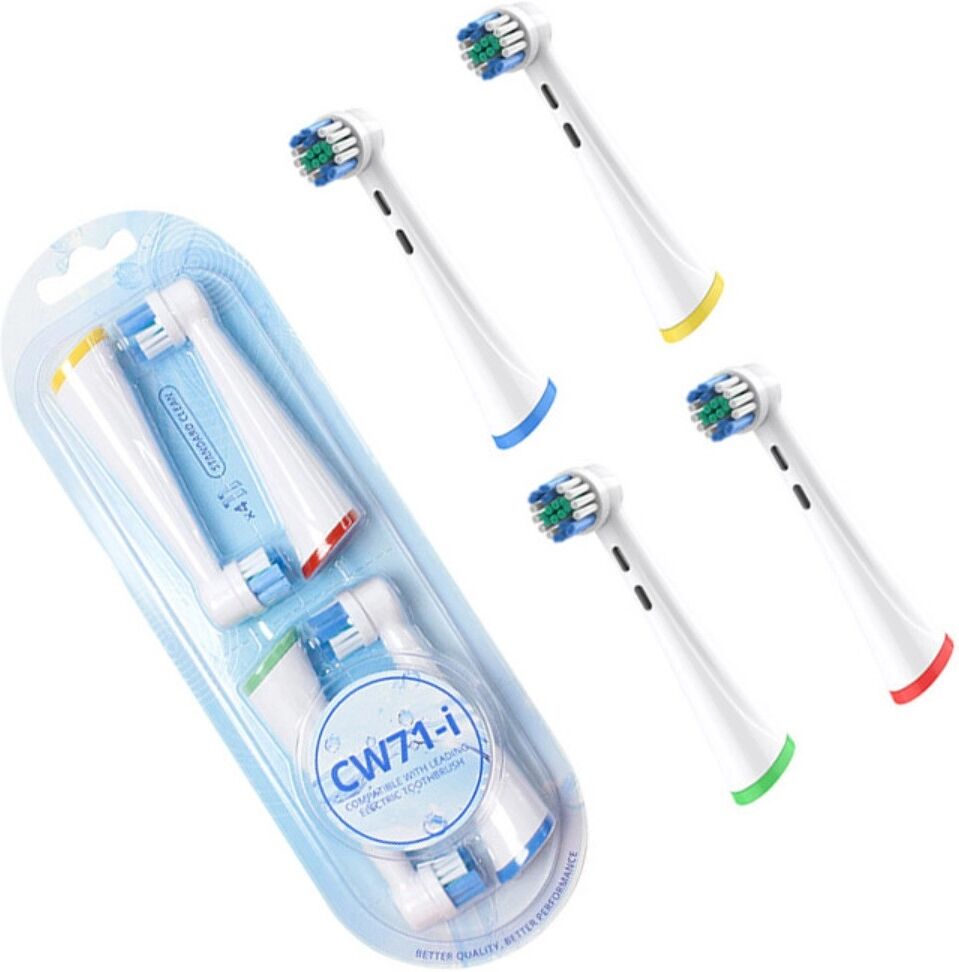 INF OLB Ersatz-Zahnbürstenköpfe 4er-Pack (2 Kartensets) — Weiche runde Mikro-Vibrations-Magnetköpfe, kompatibel mit Oral-B iO