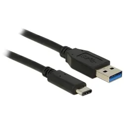 DeLOCK 1m USB3.1-C/USB3.1-A USB Kabel USB 3.2 Gen 2 (3.1 Gen 2) USB A USB C 10 Gbit/s Schwarz