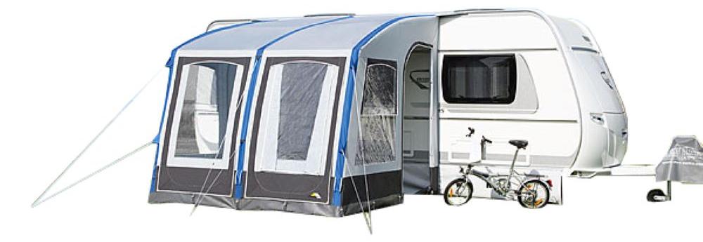 DWT aufblasbares Vorzelt Space Air HQ 320 XL, Gr. 4, 320x280cm, Anbauhöhe 265-280cm - leichtes Wohnwagen Teilzelt m.Luftkammern - inkl. Luftpumpe, Dachspannstange, Abspannmaterial - Reisecamping