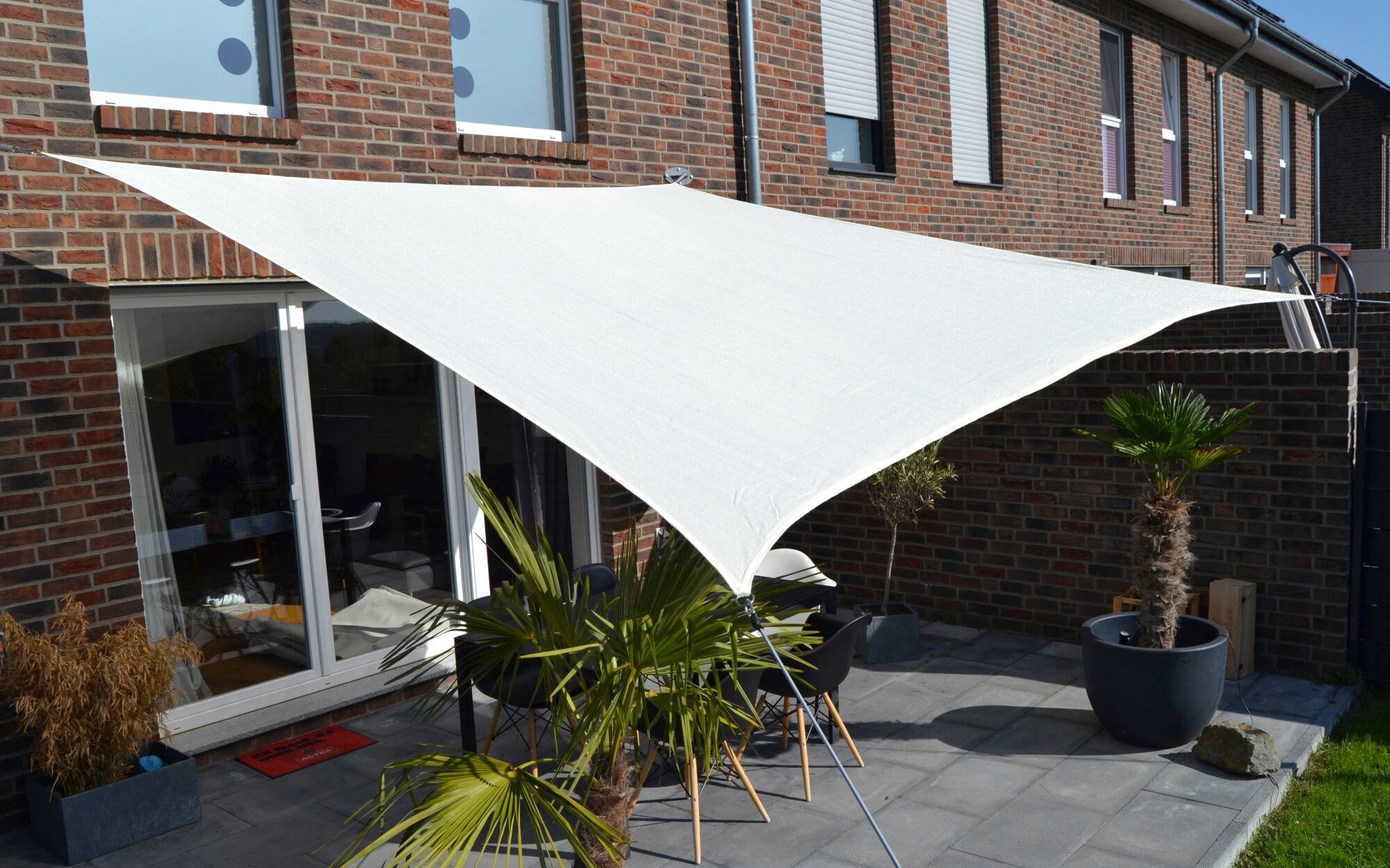 Sonnensegel FLORACORD, beige (cremefarben), B:360cm T:360cm, HDPE (High Density Polyethylen), Sonnensegel, Sonnensegel, BxT: 360x360 cm, cremeweiss cremefarben B/T: 360cm x 360cm
