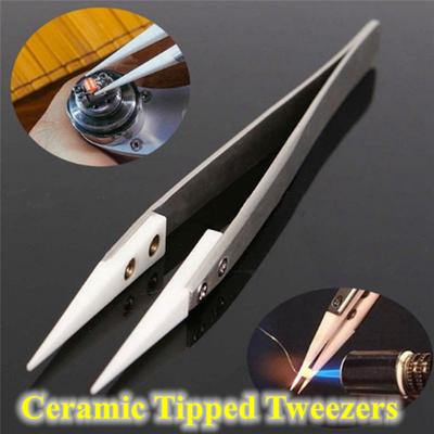 Youfap Market Heat Pointed Resistant Tweezer, Ceramic Tipped Stainless Steel Tweezers, Fine Pointed Tip For Soldering Electronics Heat Pointed Resistant Tweezer, Ceramic Tipped Stainless Steel Tweezers, Fine Pointed Tip For Soldering Electronics