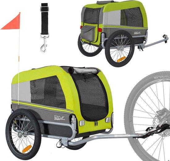 Hundewagen, Fahrradanhänger - Hundekarren - Für aktive Ausflüge - Wasserdichtes Polyester - Max. 30 kg - Grün