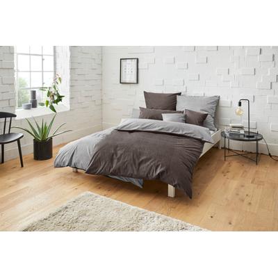 Wendebettwäsche BRUNO BANANI "Merlin in Gr. 135x200 oder 155x220 cm", grau (anthrazit, hellgrau), B/L: 155cm x 220cm, 1 Stk., 1 Stk., Linon, B/L: 80cm x 80cm, 2, Linon, Obermaterial: 100% Baumwolle, Bettwäsche, Wendebettwäsche, Baumwollbettwäsche,...