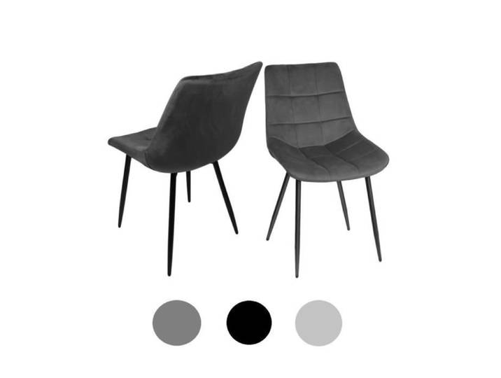 Chaise de salle à manger - HUOLE - CIFUNZERO - Velours - 2 places - Gris foncé