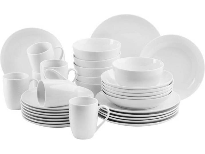 Mäser Kombiservice, Weiß, Keramik, 30-teilig, 290 ml, Essen & Trinken, Geschirr, Geschirr-Sets, Kombiservice