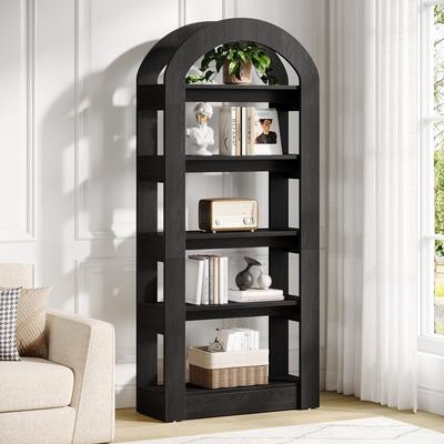 Bluebell 70.8-inch Tall Arched Bookcase Bookshelf with 5-Tier Shelf