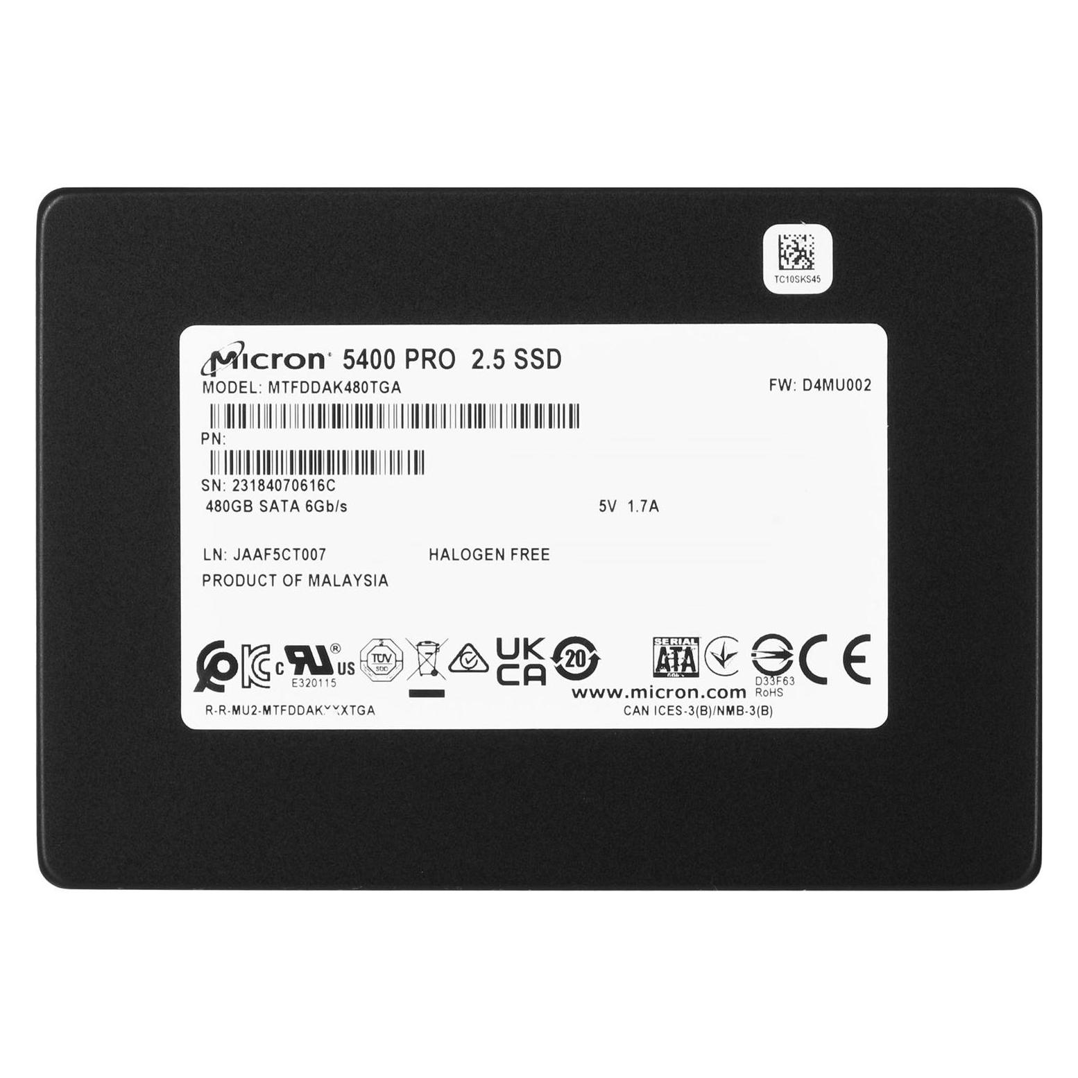 Micron 5400 PRO SATA SSD (480 GB, 2.5") (MTFDDAK480TGA-1BC1ZABYYR)