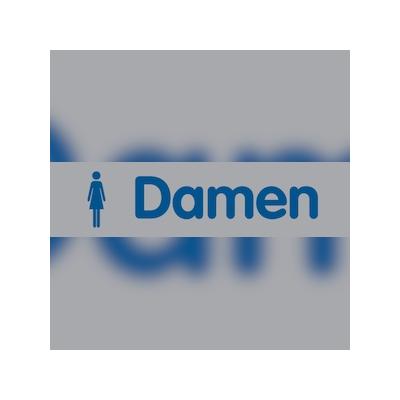 WC-Schild, Damen mit Piktogramm, 40 x 160 mm - 160x40x1 mm Kunststoff