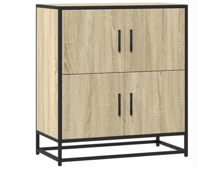LASWWQMRF Sideboard 68x35x76 cm Kommode Sonoma-Eiche Metall Industrieller Beistellschrank mit Metallgestell und Griffen für Flur, Schlafzimmer und Wohnzimmer.