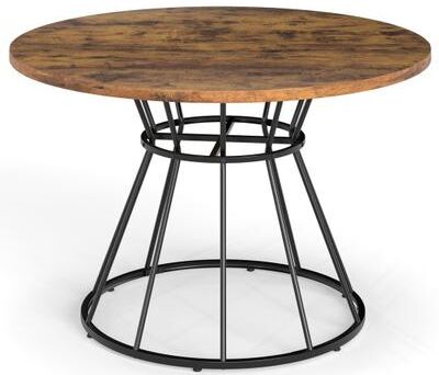 Costway 47 Inches Round Dining Table for 4 Farmhouse Kitchen Table with Wooden Tabletop-Brown