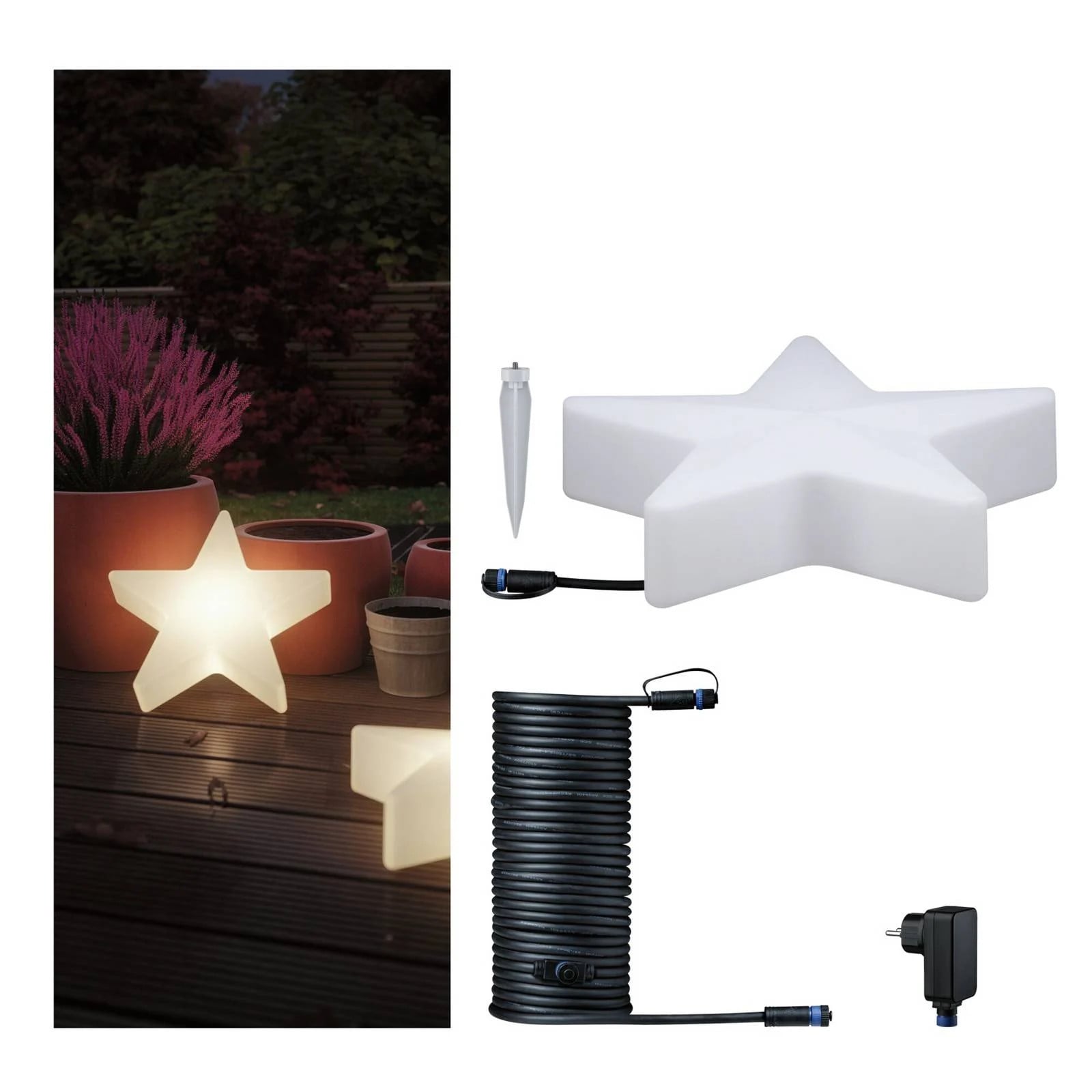 Paulmann Smart LED Kerstset Plug & Shine Star, 10m, Wit/Transparant, Dimbaar, Zigbee