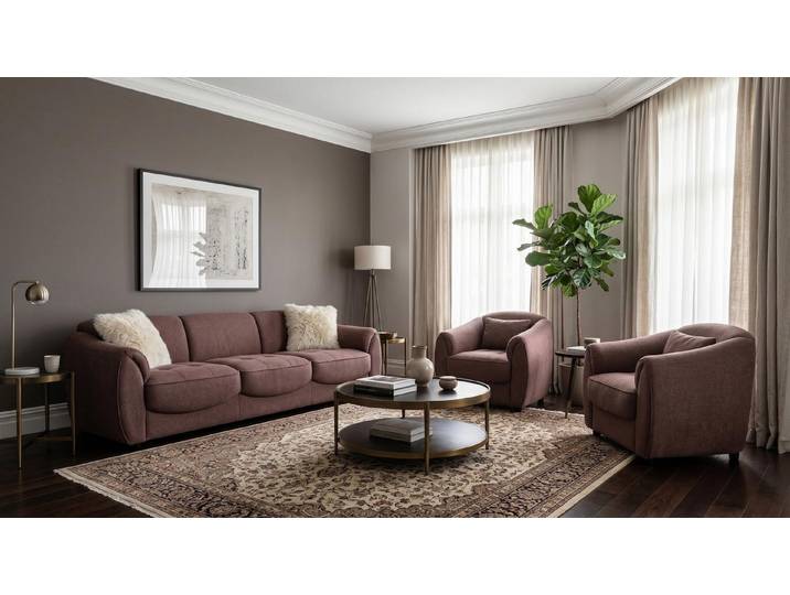 JVmoebel Polstergarnitur Luxuriöses braunes Wohnzimmer-Set Sofas hochwertig Sofa, (3-tlg), Made in Europa