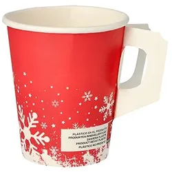 2000x Pappbecher für Heißgetränke mit Henkel, 0,2 l mit Motiv `Winter Time` Glühwein Pusch