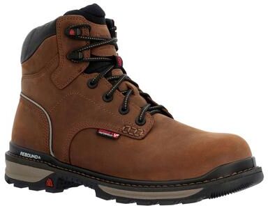 "Rocky Rams Horn 6"" Waterproof Comp Toe - Mens 11.5 Brown Boot W"