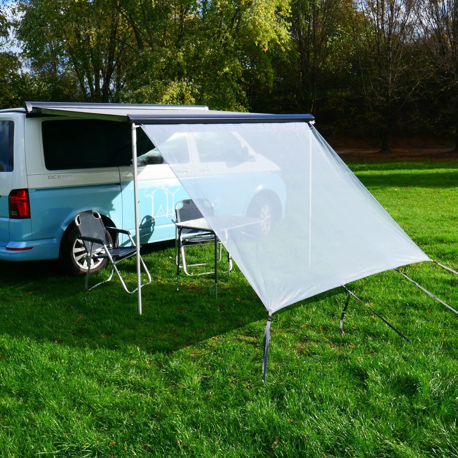 Elzusha Capri Sun Blocker winddoorlatende voorwand voor luifels 2 x 2,4 m