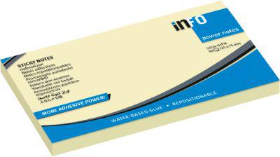 inFO Power Notes Haftnotizen, 125 x 75 mm, 100 Blatt pro Block, 12 Blöcke, blanko, gelb
