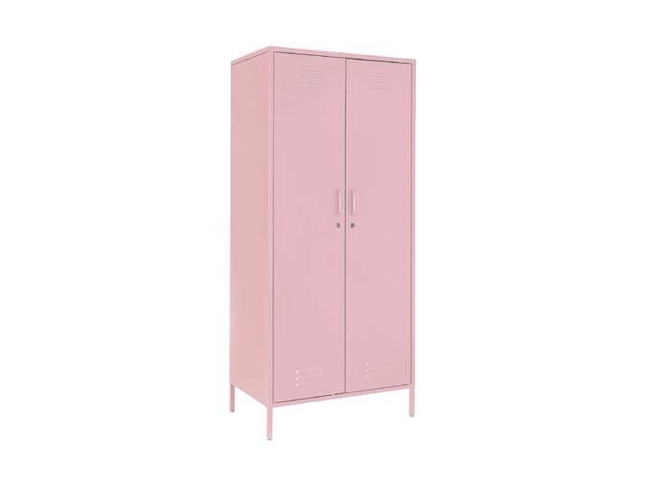 Kleiderschrank „Cambridge“ aus Metall Pastellrosa Bizzotto