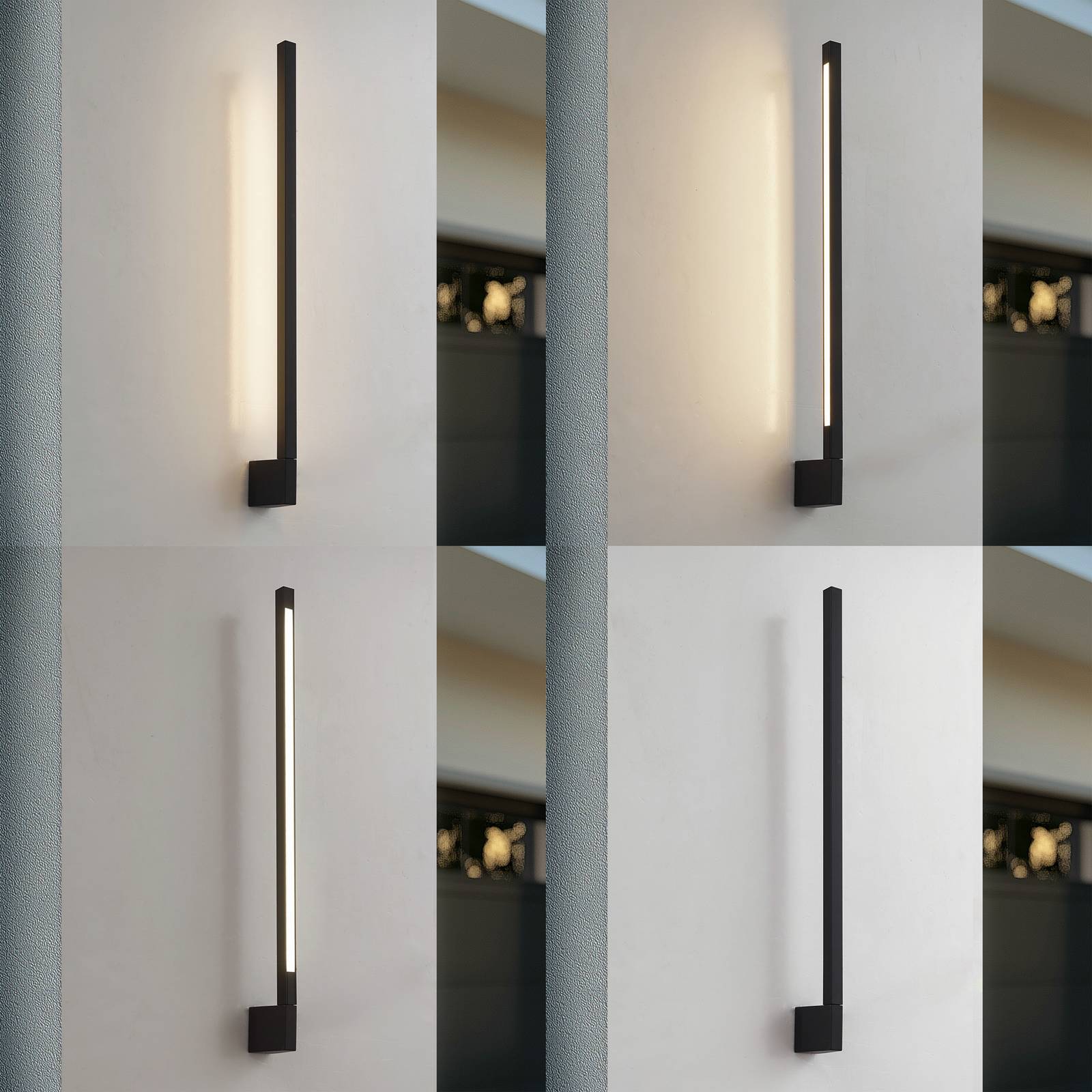 LED Outdoor Wall Light Neano Lindby, Black, Aluminium, Modern, Outdoor Wall Light