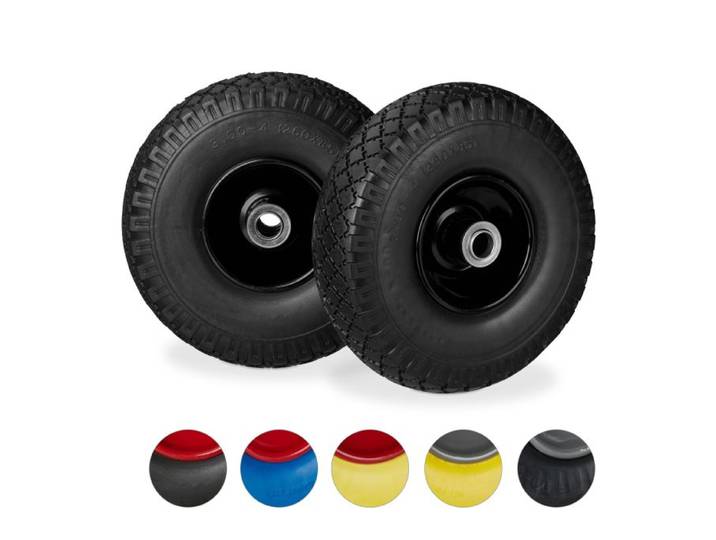 Relaxdays 4 x Sackkarrenrad Stahlfelge schwarz