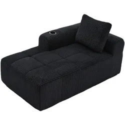 CHAISELONGUE in Cord (158 cm) mit Getränkehalter & Seitentaschen