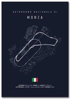 Inspire Select F1 Circuit Track Canvas Wall Art Nurburgring Monza Silverstone Motorsport Racing Poster cj54952 7.9 X 11.8 In unframed