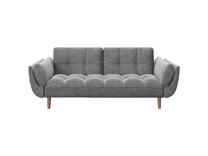 PLAYBOY 2-Sitzer-Sofa Scarlett Anthrazit Samt m. Schlaffunkt.
