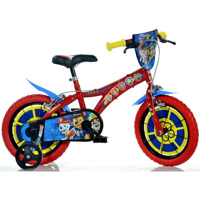 Kinderfahrrad DINO BIKES "14" Paw Patrol Kinderfahrrad Stützräder ergonomischer Sattel 3–5Jahre" Gr. 26, rot, Fahrräder, Kinder, 26cm, 14 Zoll (35,56cm), mit Stützrädern und Frontschild