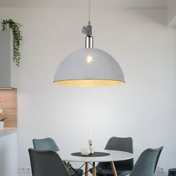 Decken Pendel Hänge Lampe Leuchte Metall Grau Chrom Antik Wohn Ess Zimmer