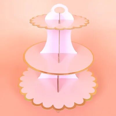 Uplifted Trends Cake Rack Stand For Afternoon Tea Weddings & Parties Elegant Display Stand For Birthday Christmas & Banquet Celebrations pink