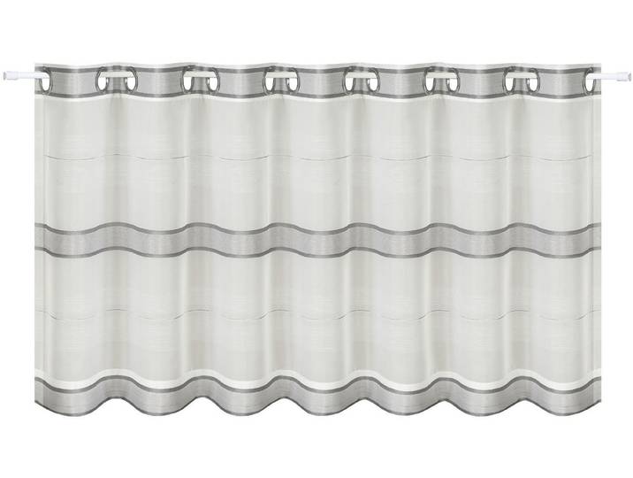 Scheibengardine GERSTER Ubbe Gr. 1, beige (natur), B:140cm H:50cm, Polyester, Gardinen, Scheibengardine, HxB: 50x140, mit modernem Streifen Design