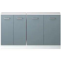 Vicco, Regal, Küchenschrank für Dachschrägen R-Line, Blau-Grau/Weiss, 140 cm 2er Set (140 x 46 x 81.60 cm)