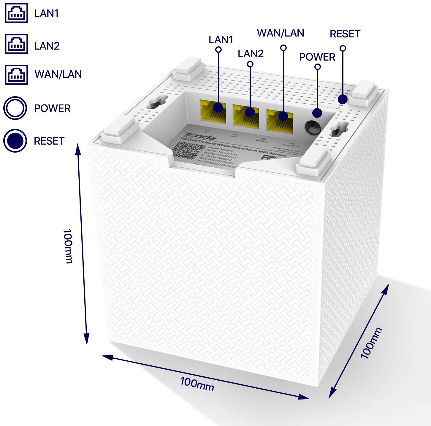 Tenda Nova MW12 Mesh WiFi System - Tri-Band AC2100 WiFi - 3-Pack
