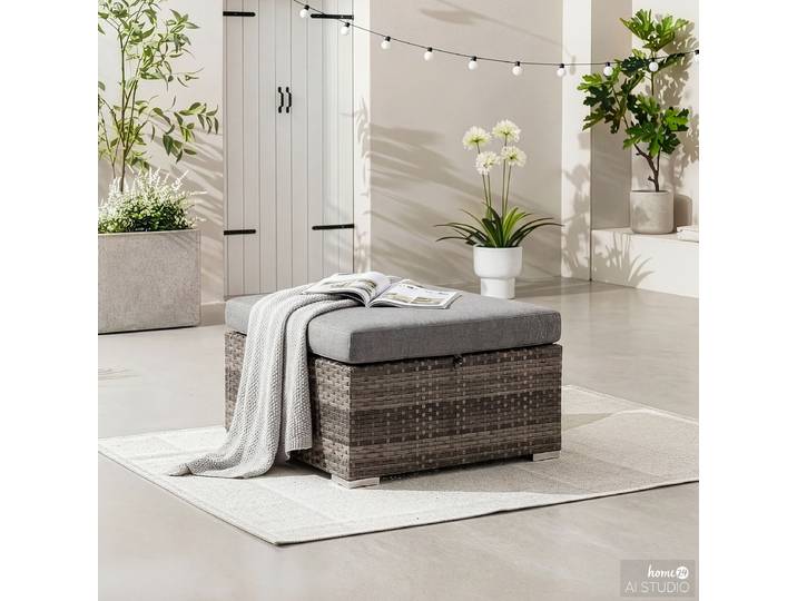 Loungetisch-/hocker 74 x 33 x 74cm Grau