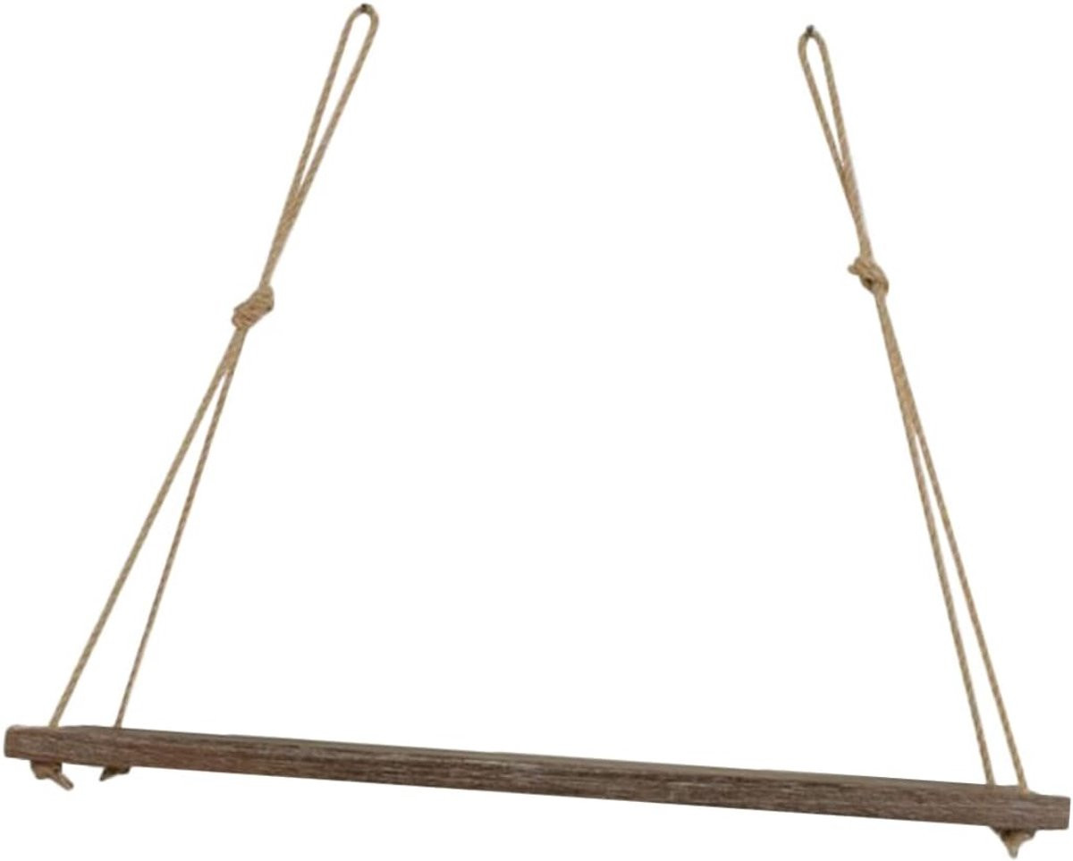Houten Hangplank met Touw voor Wanddecoratie en Opbergen, Lengte: 35 cm