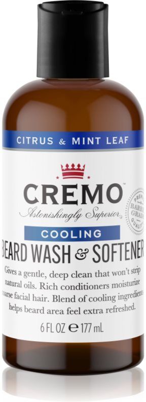 Cremo 2 in 1 Beard Wash & Softener shampoing pour barbe pour homme Citrus & Mint Leaf 177 ml