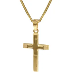trendor 35751 Kreuz-Anhänger Gold 333 mit goldplattierter Halskette, 42 cm