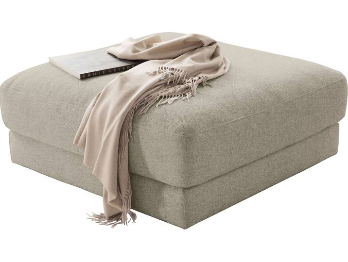 Polsterhocker 3C CANDY Enisa II , grau (taupe), B:100cm H:49cm T:100cm, 100% Polyester, Hocker, Polsterhocker, passend zur Serie Enisa II , wahlweise mit Flecken-Schutz-Bezug