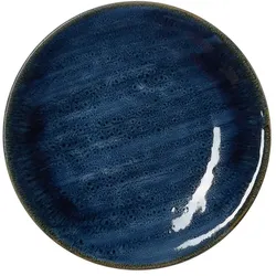 12x Flache Teller Ø 23 cm VIDA Dark Ocean / dunkelblau Porzellan