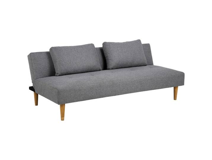 Mid.you Schlafsofa, Grau, Eiche, Holz, Metall, Kautschukholz, Uni, 2-Sitzer, 180x74x86 cm, Wohnzimmer, Sofas & Couches, Schlafsofas, Klappsofas
