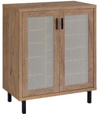 Coaster Teller 2-Door Shoe Storage Cabinet Natural Oak