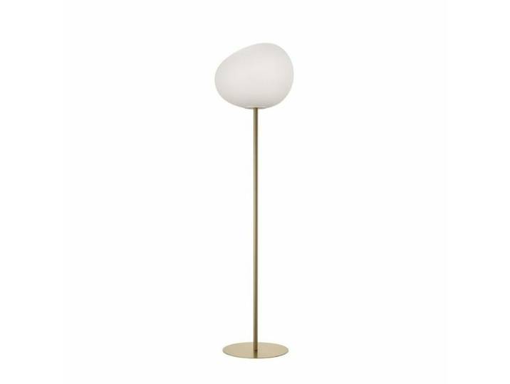 Foscarini Stehleuchte Gregg, hochwertig, aus weißem Glas, dimmb